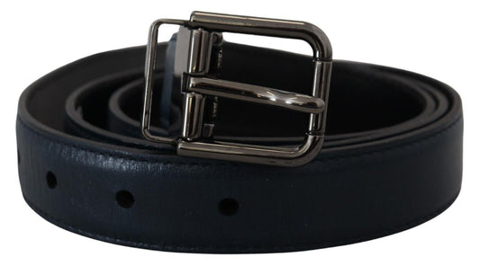 Dolce &amp; Gabbana Elegant dark blue leather belt