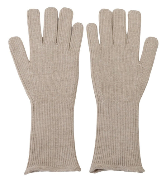 Dolce &amp; Gabbana Elegant ivory gloves made from a cashmere-silk blend