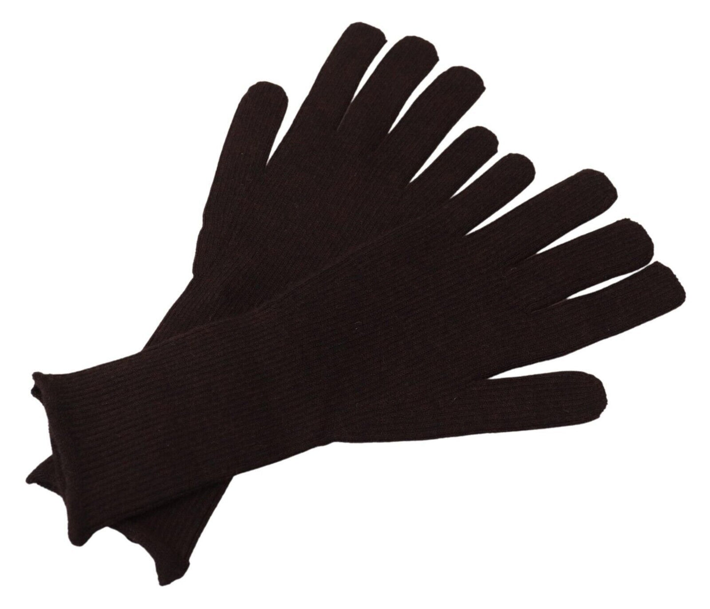 Dolce &amp; Gabbana Elegant Silk Cashmere Gloves Ruskeat