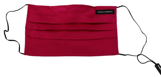 Dolce &amp; Gabbana Elegant face mask in red cotton with folds