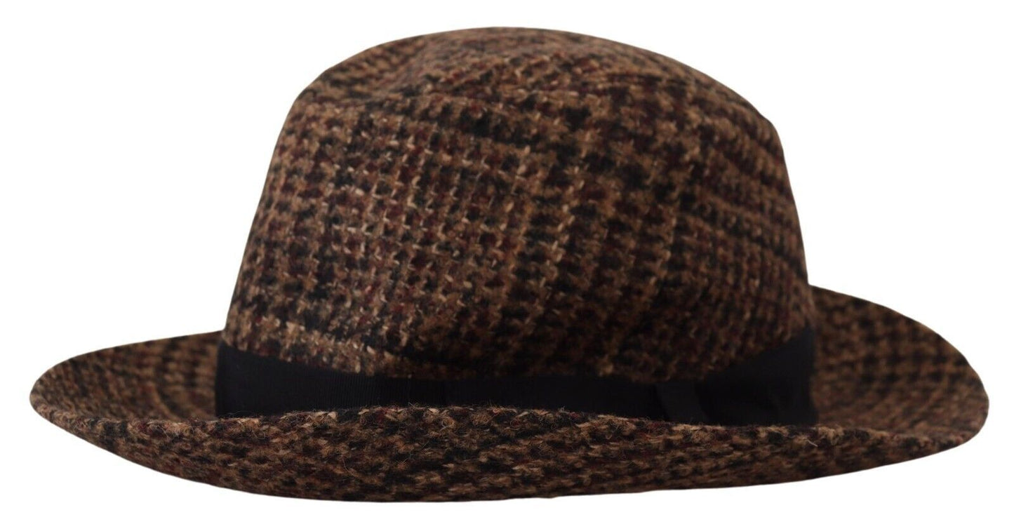 Dolce &amp; Gabbana Elegant Brown Fedora Hat - Winter Accessory