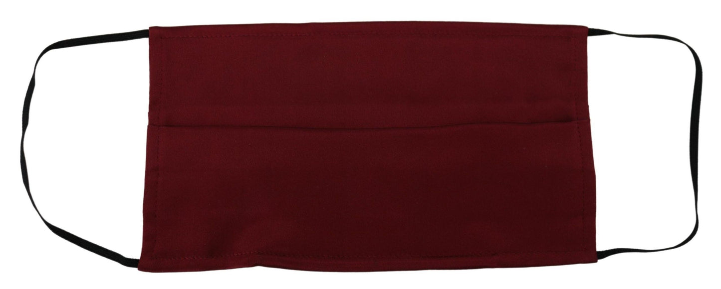 Dolce &amp; Gabbana Elegant Maroon Silk Face Mask with Pleated Detail