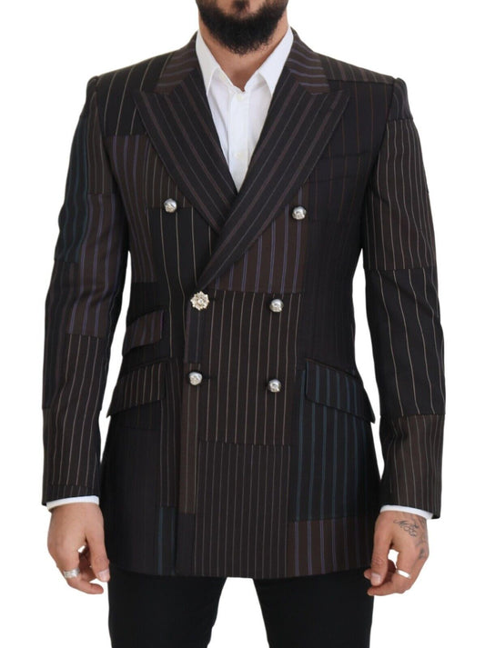 Dolce & Gabbana Multicolor Wolle Seidenmischung Slim Fit Blazer