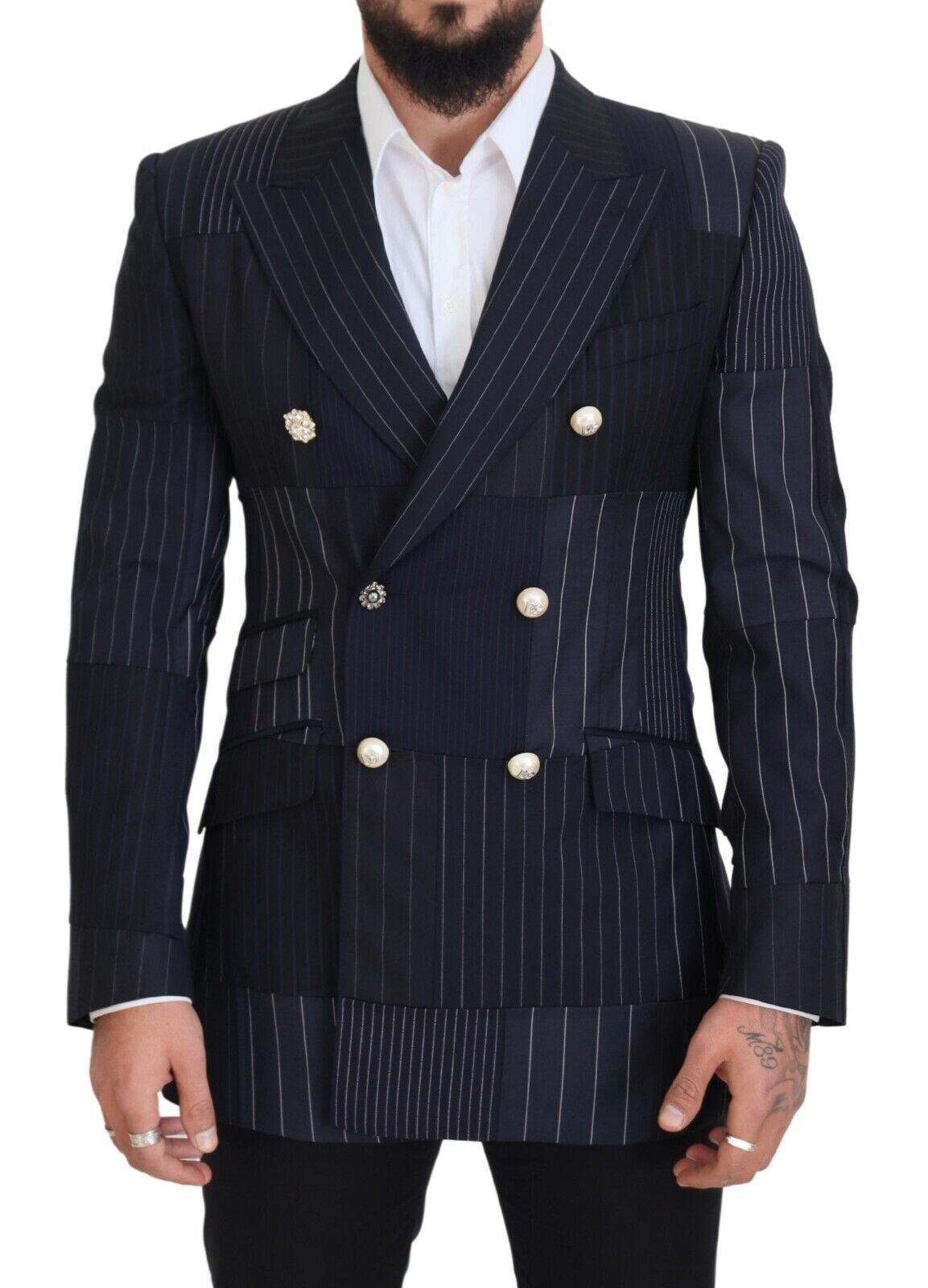 Dolce &amp; Gabbana Elegant navy blazer in slim fit and double-breasted