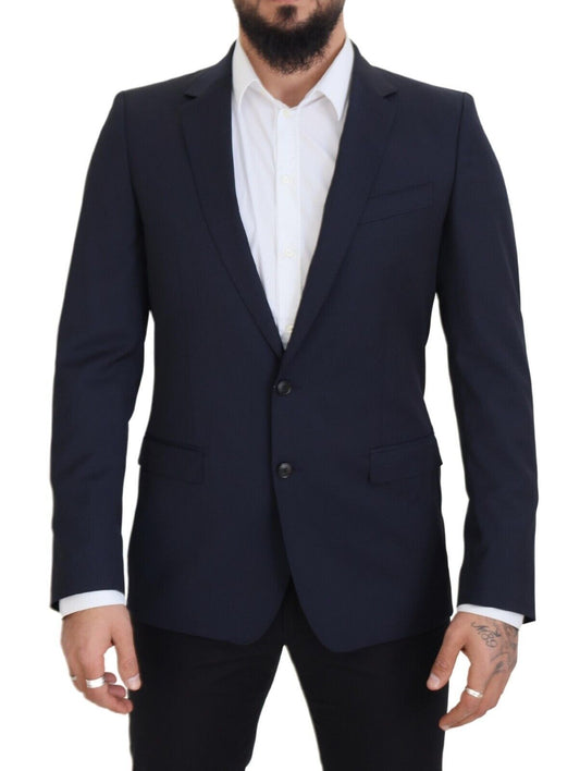 Dolce &amp; Gabbana Elegant dark blue slim fit wool blazer