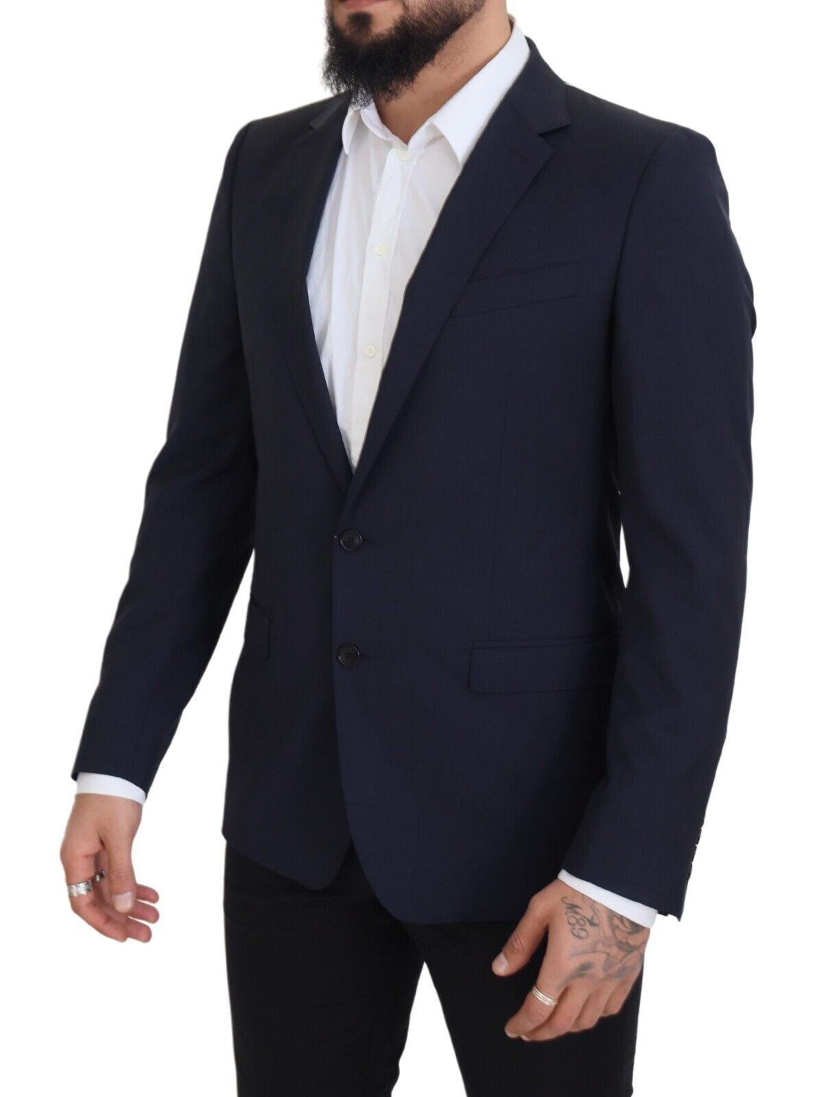 Dolce &amp; Gabbana Elegant dark blue slim fit wool blazer