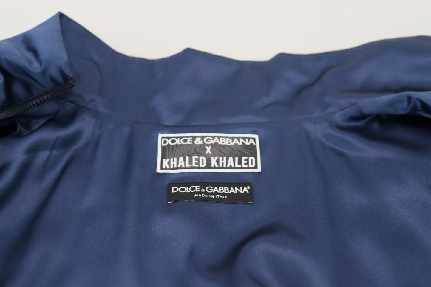 Dolce &amp; Gabbana Royal Blue Silk Bomber Jacket