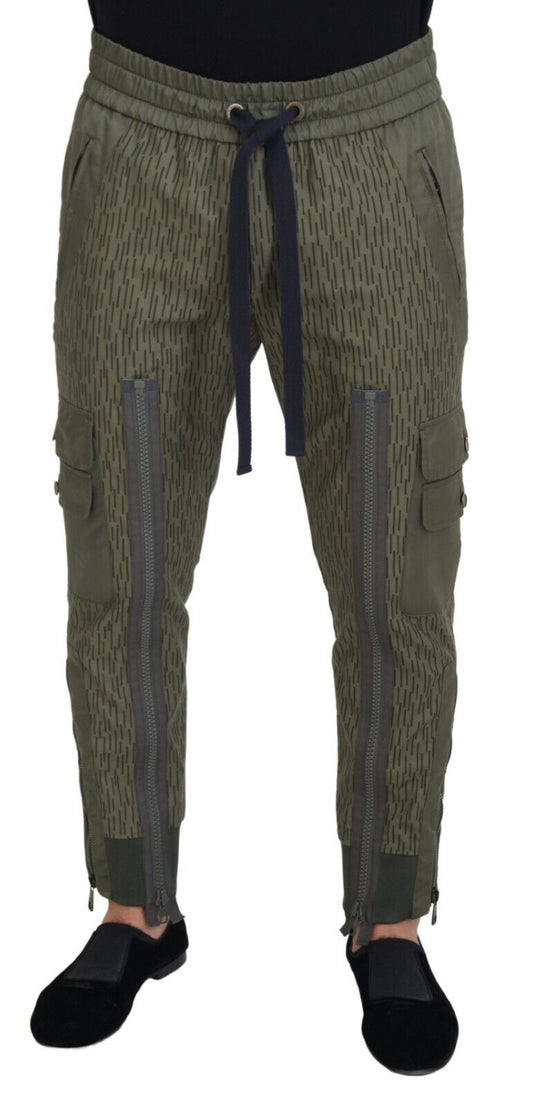 Dolce &amp; Gabbana Elegant green cotton blend trousers