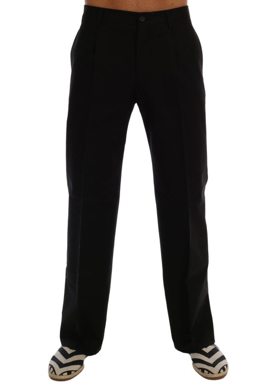 Dolce & Gabbana Elegante schwarze Baumwoll-Stretch-Hose