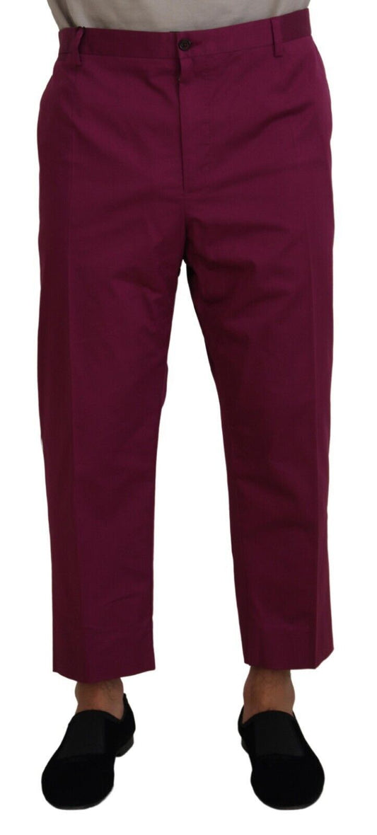 Dolce & Gabbana Elegante Magenta Baumwoll-Stretch-Hose