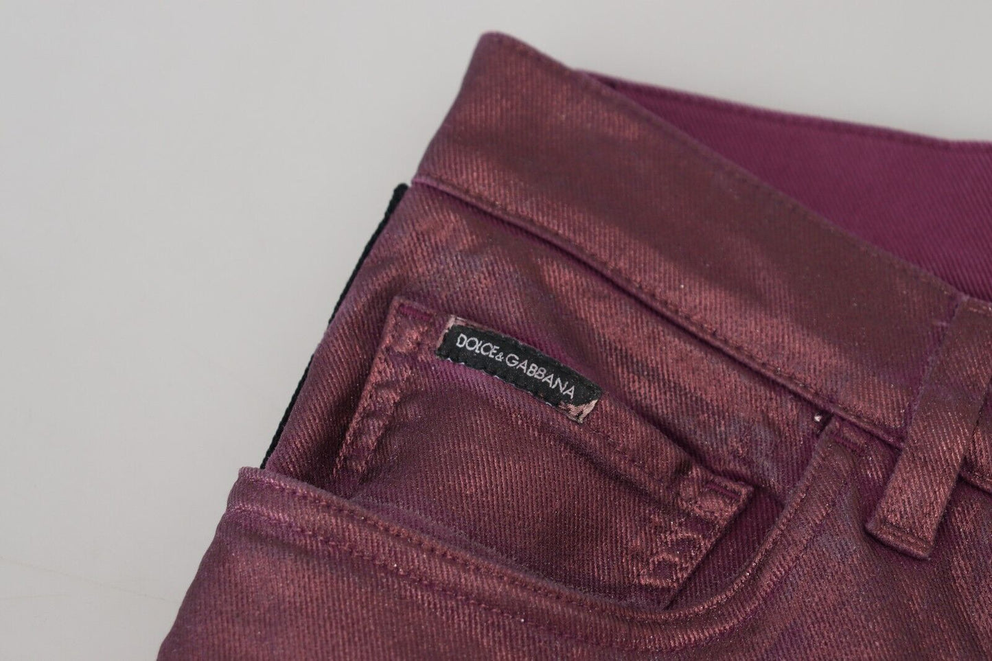 Dolce &amp; Gabbana Elegant Magenta Cotton Pants