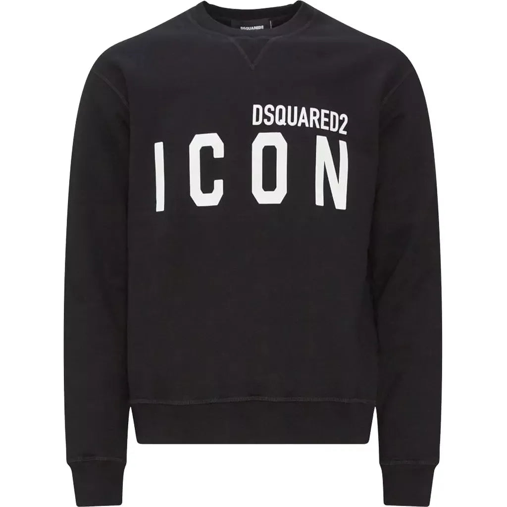 Dsquared² Chic Black Cotton Logo -pusero