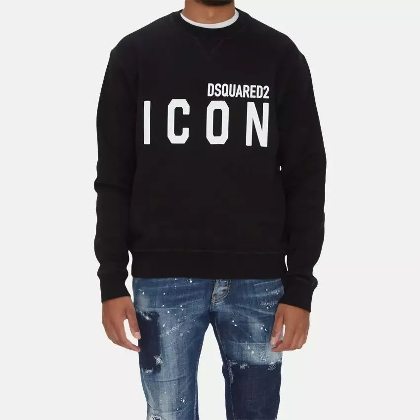 Dsquared² Chic Black Cotton Logo -pusero