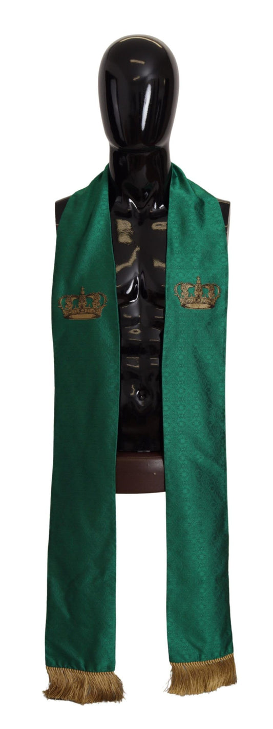 Dolce &amp; Gabbana Elegant Green Silk Blend miesten huivi