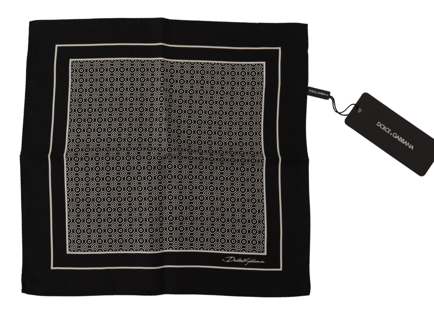 Dolce &amp; Gabbana Elegant Geometric Black Silk Scarf for Men