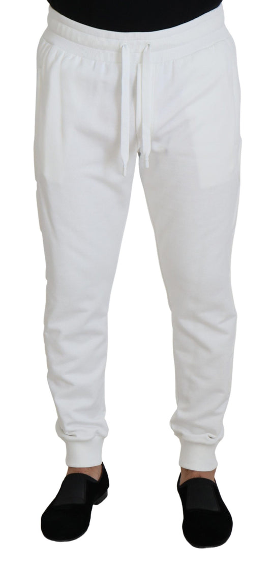 Dolce & Gabbana Elegante Sweatpants aus weißer Baumwolle