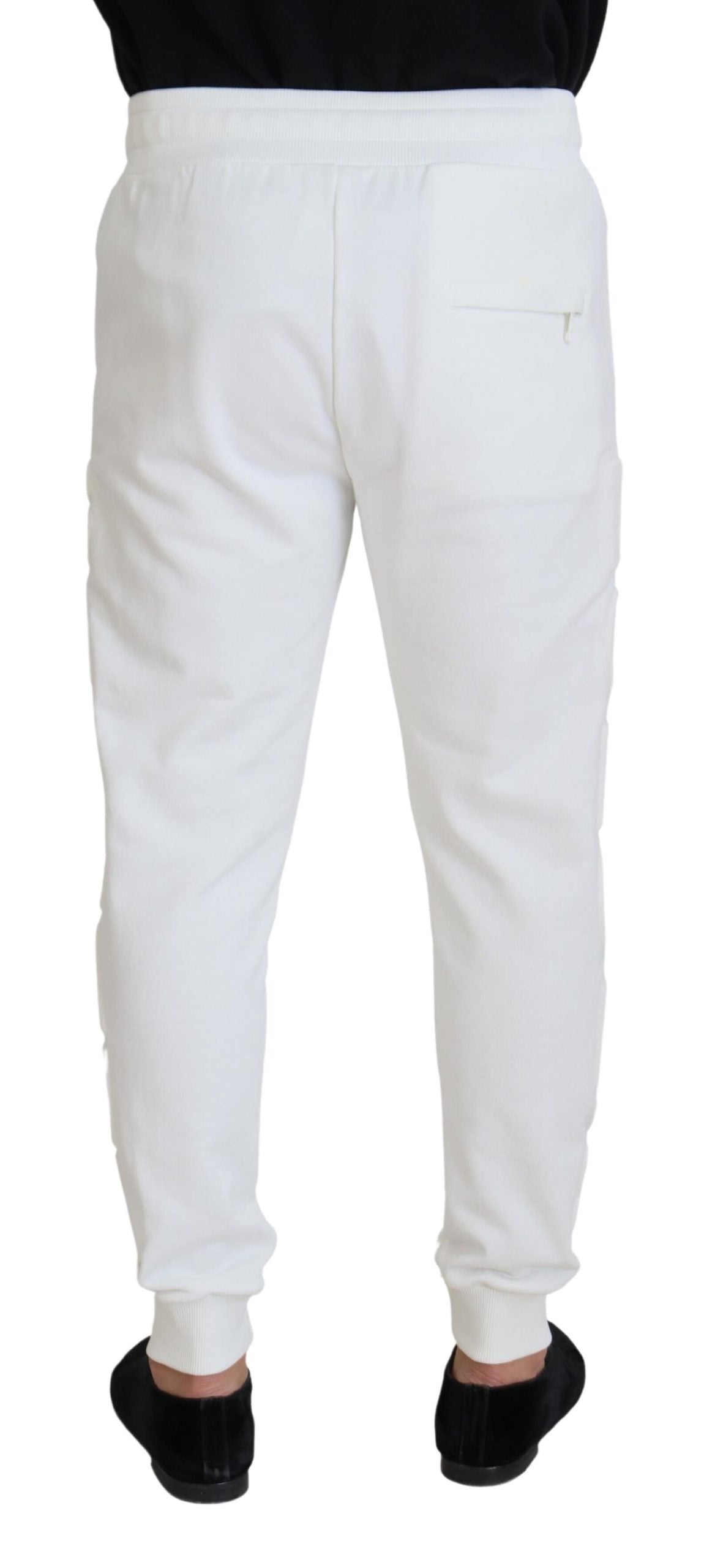 Dolce &amp; Gabbana Elegant sweatpants in white cotton