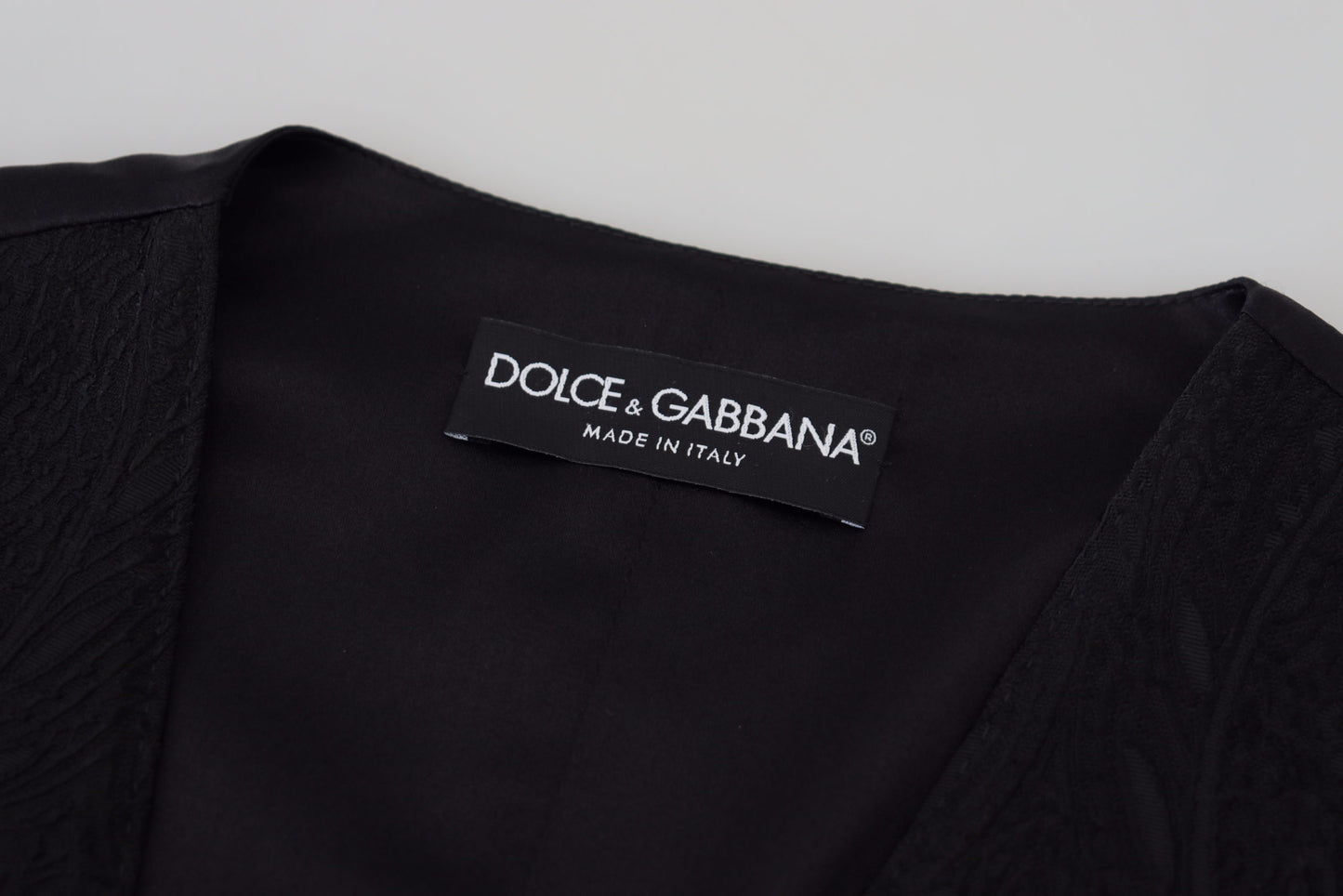 Dolce & Gabbana Elegante Schwarze Seidenmischung Weste Weste