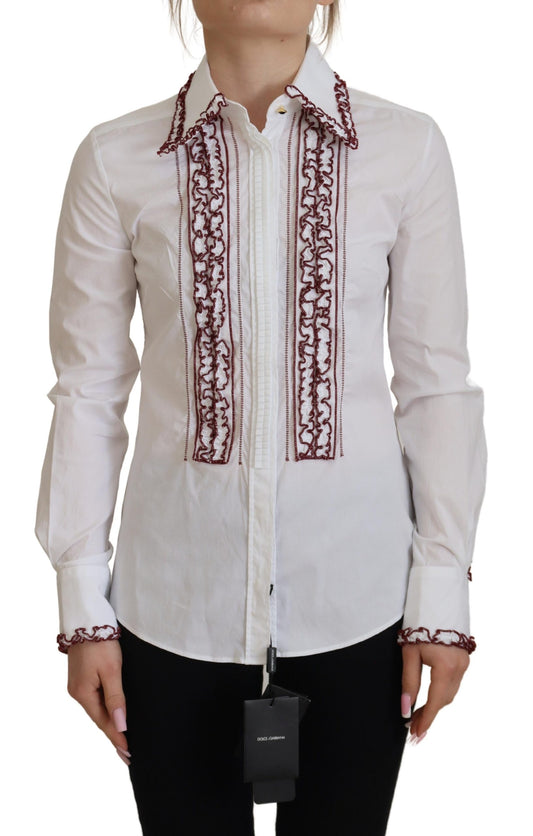 Dolce &amp; Gabbana Elegant white cotton polo shirt