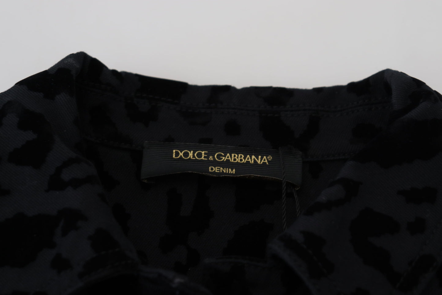 Dolce &amp; Gabbana Chic denim jacket with leopard print