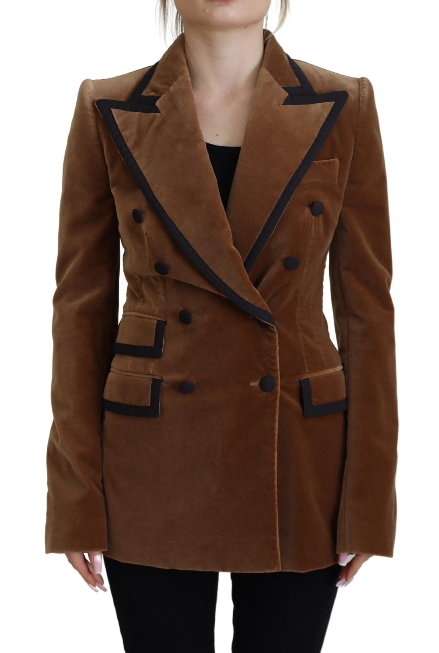 Dolce &amp; Gabbana Elegant double-breasted brown blazer jacket