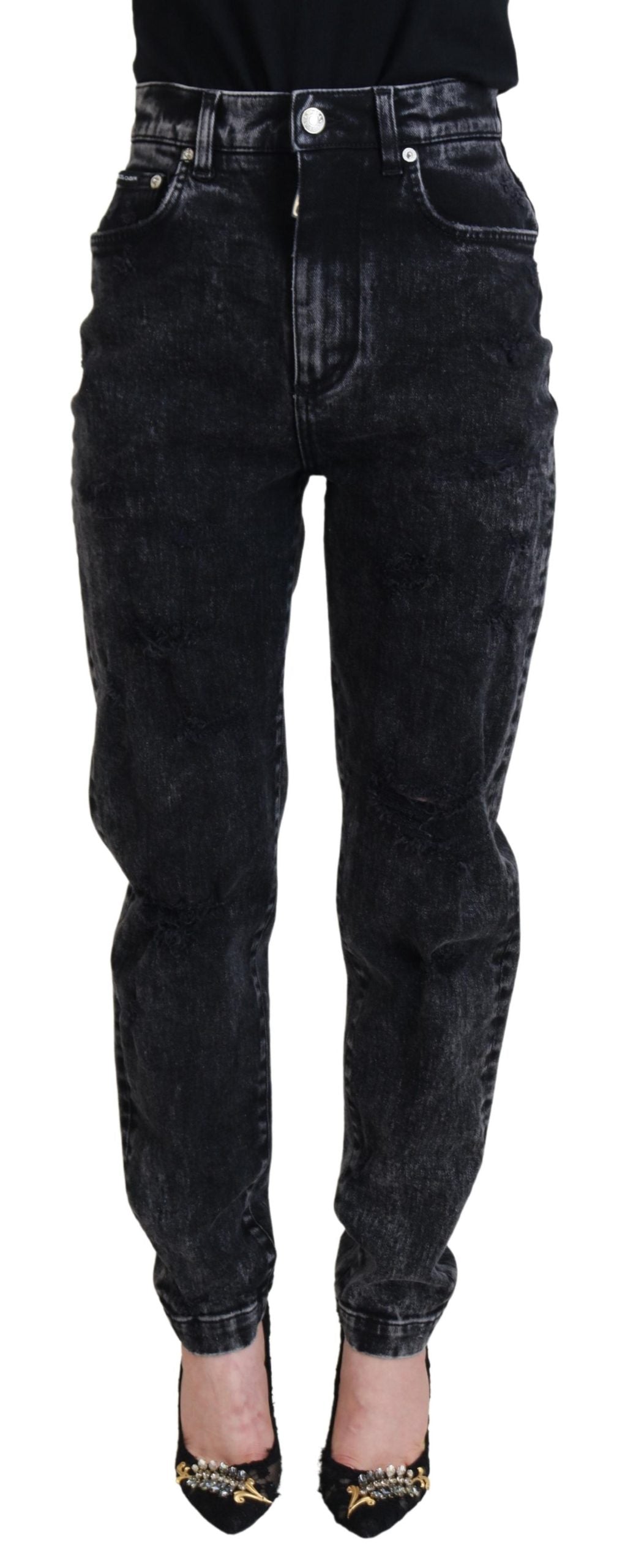 Dolce & Gabbana Elegante schwarze Denim-Hose