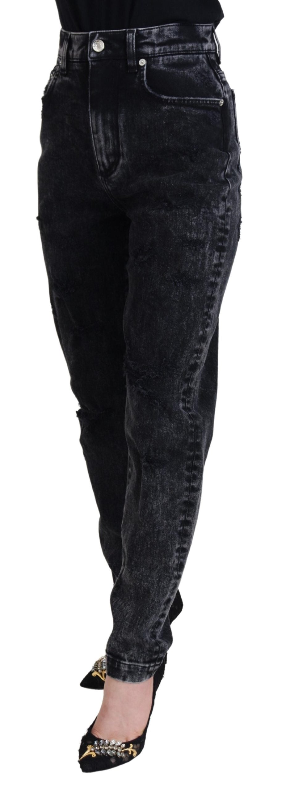 Dolce & Gabbana Elegante schwarze Denim-Hose