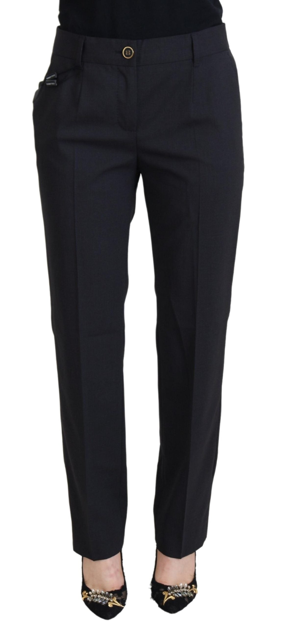 Dolce &amp; Gabbana Chic grey wool blend trousers for sophisticated style