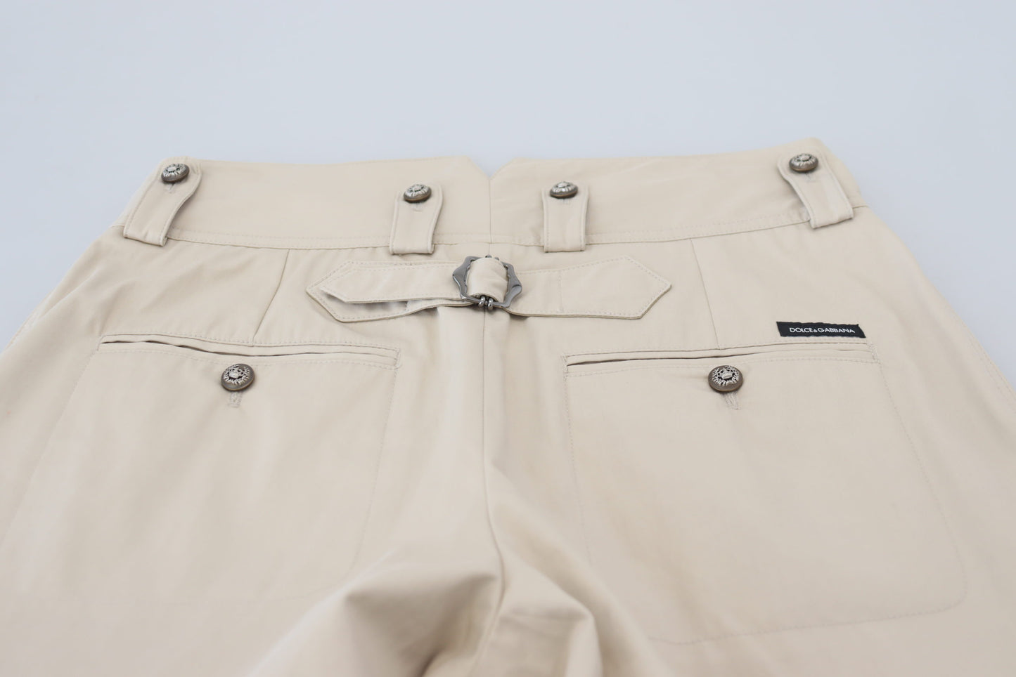 Dolce &amp; Gabbana Elegant Cotton Trousers in Beige