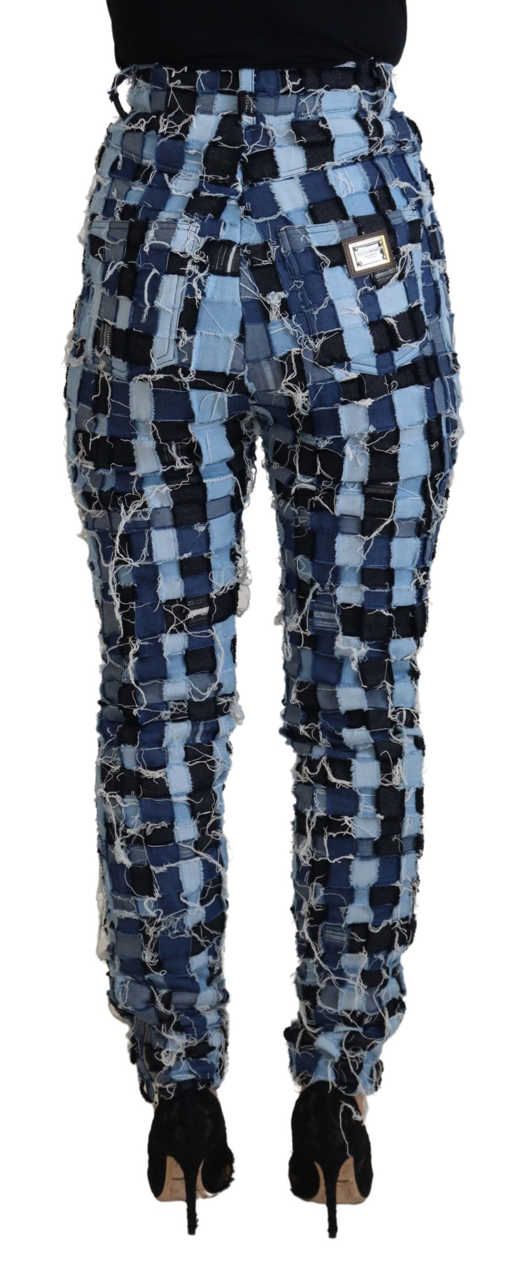 Dolce & Gabbana Multicolor Patchwork Skinny Jeans mit hoher Taille