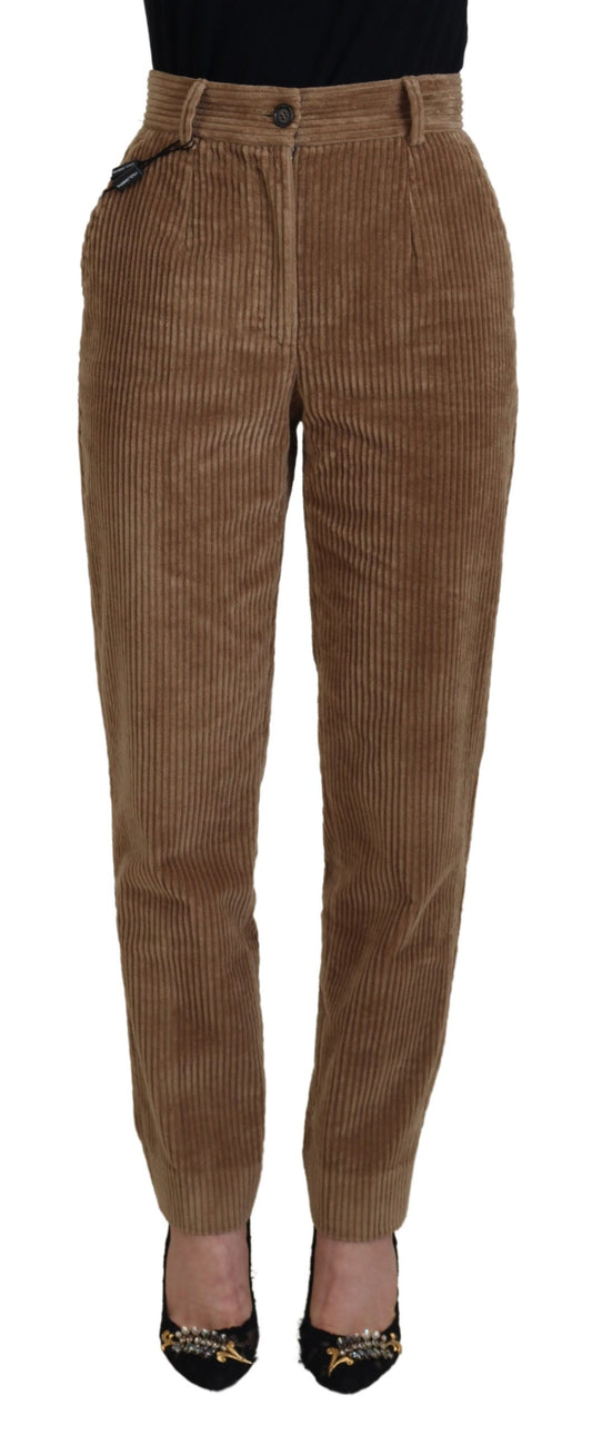 Dolce &amp; Gabbana Elegant brown corduroy trousers for sophisticated style