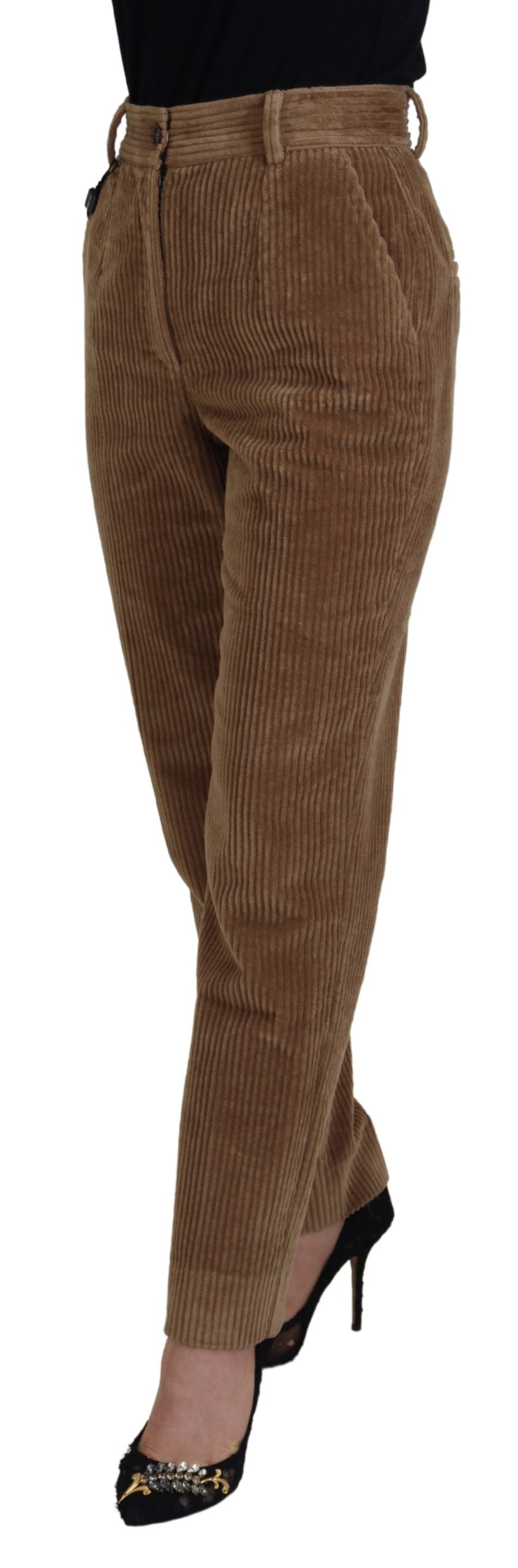 Dolce &amp; Gabbana Elegant brown corduroy trousers for sophisticated style