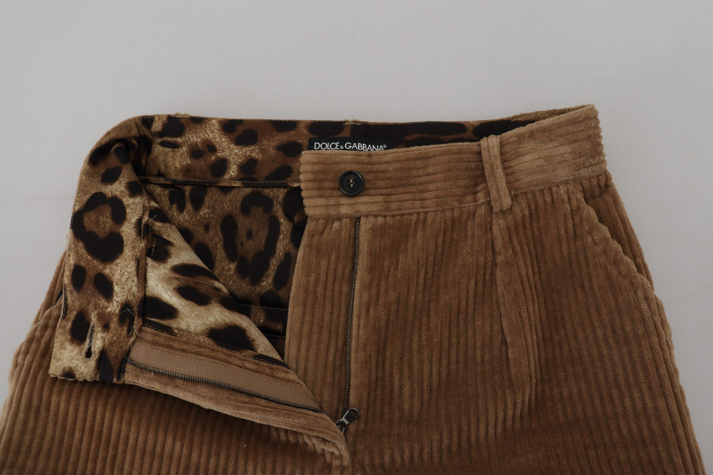 Dolce &amp; Gabbana Elegant brown corduroy trousers for sophisticated style