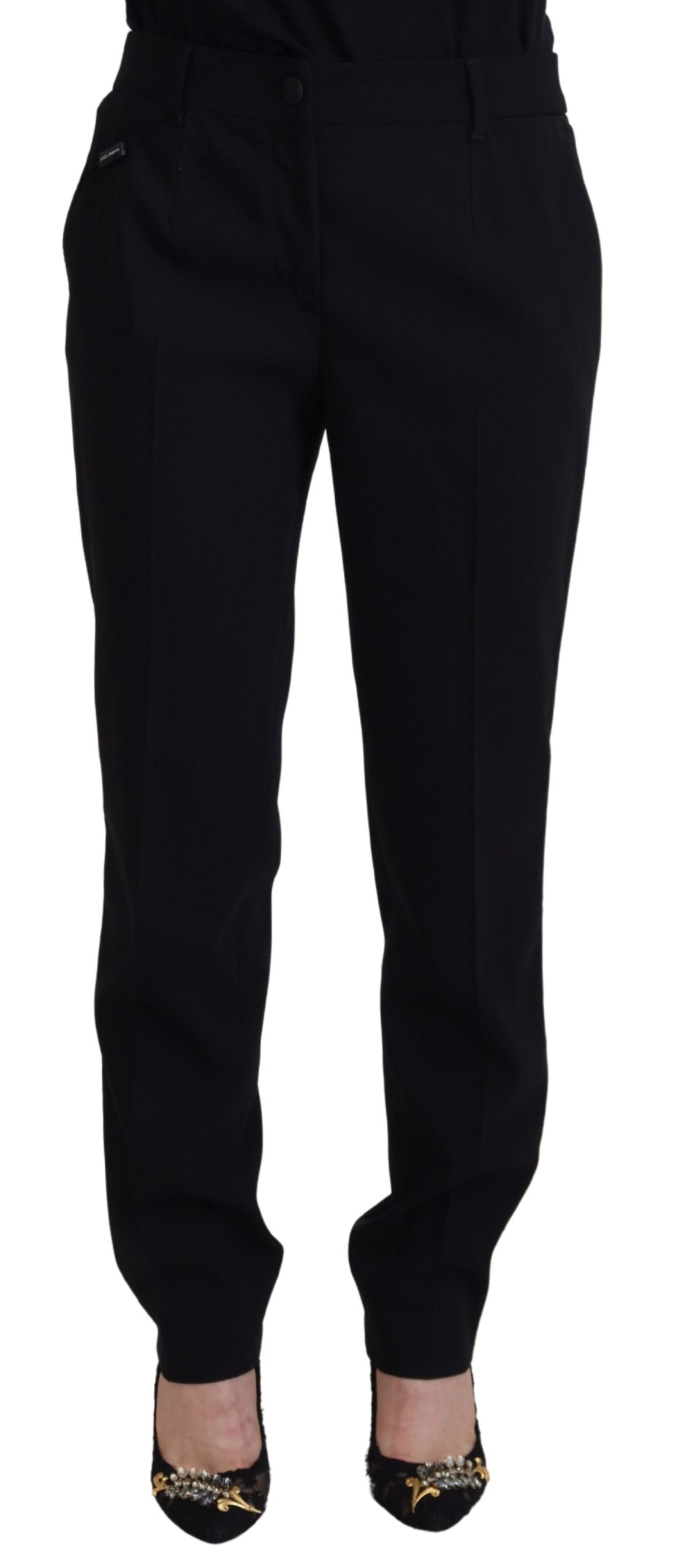 Dolce &amp; Gabbana Elegant black trousers made of a wool-silk blend