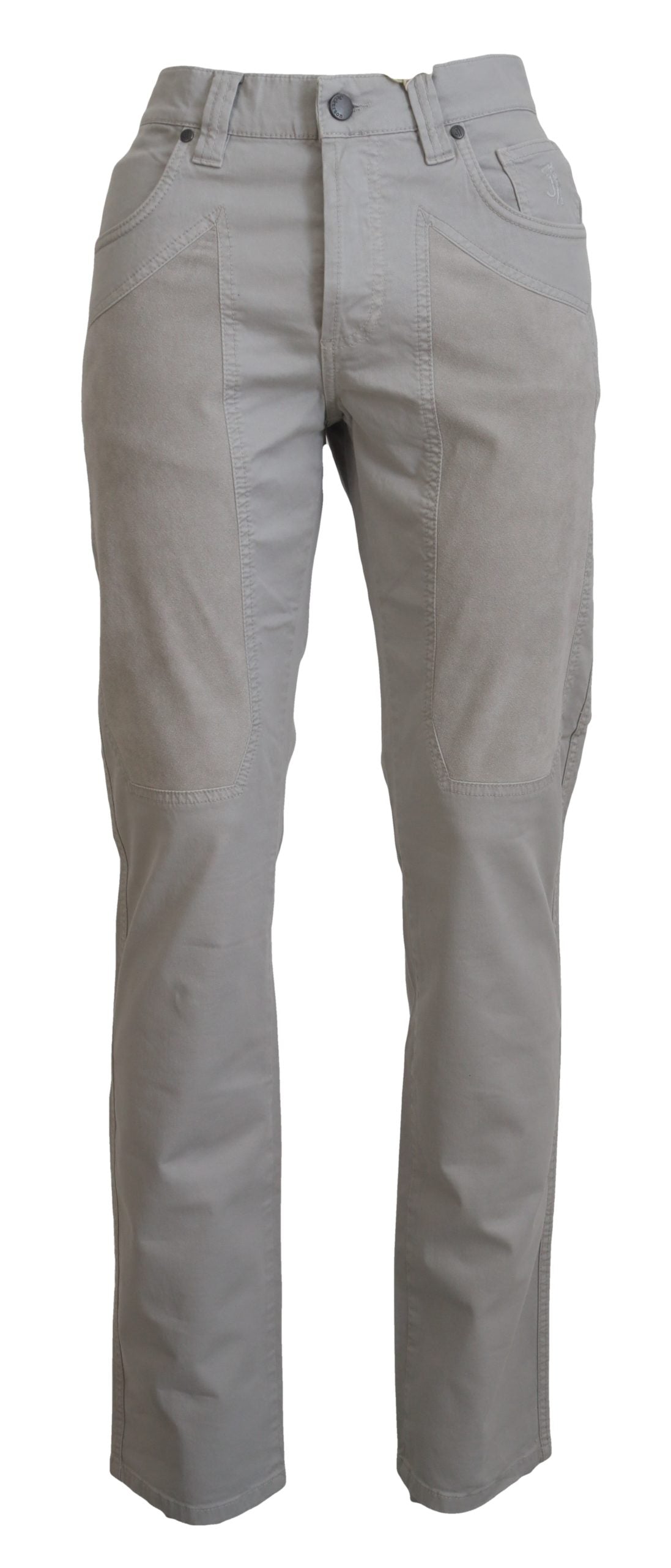 Jeckerson Elegant gray cotton blend trousers