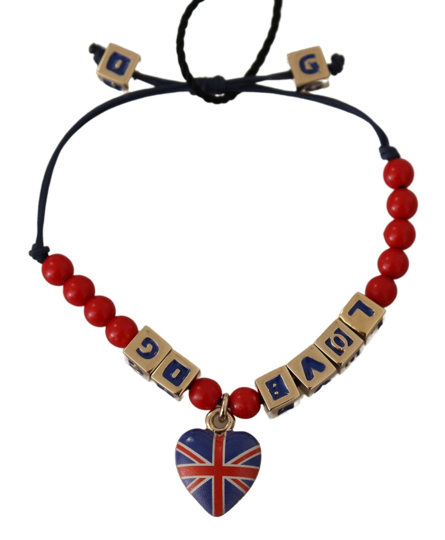 Dolce &amp; Gabbana Elegant bracelet in blue and red glass and zama