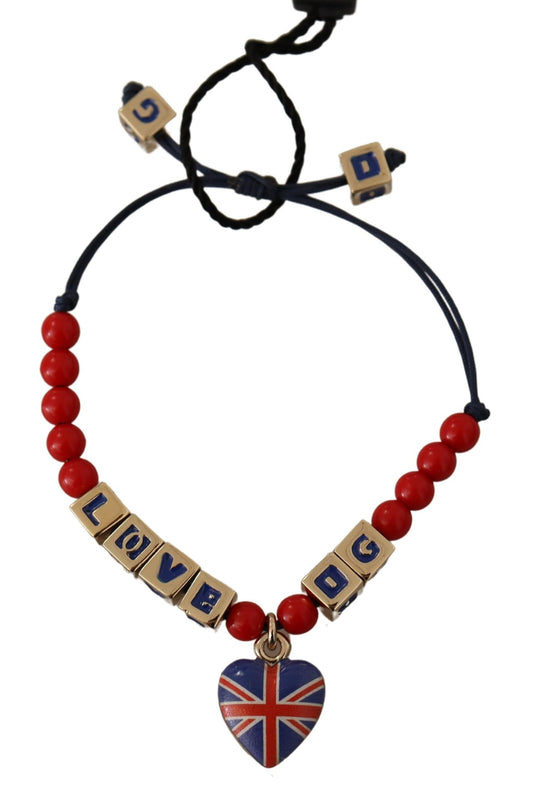 Dolce &amp; Gabbana Elegant bracelet in blue and red glass and zama