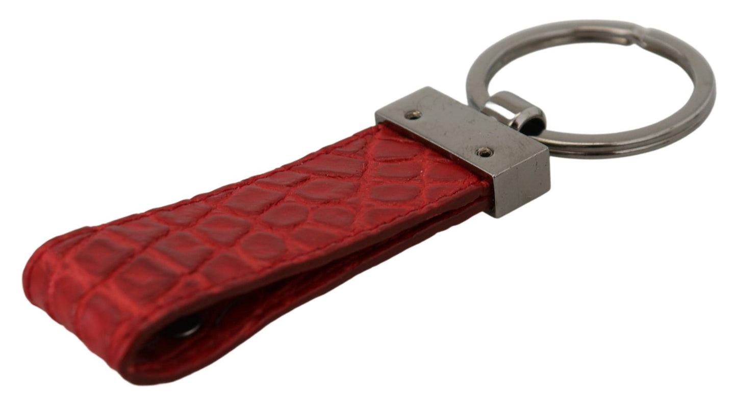 Dolce &amp; Gabbana Chic Red Leather Keychain &amp; Charm Accessory