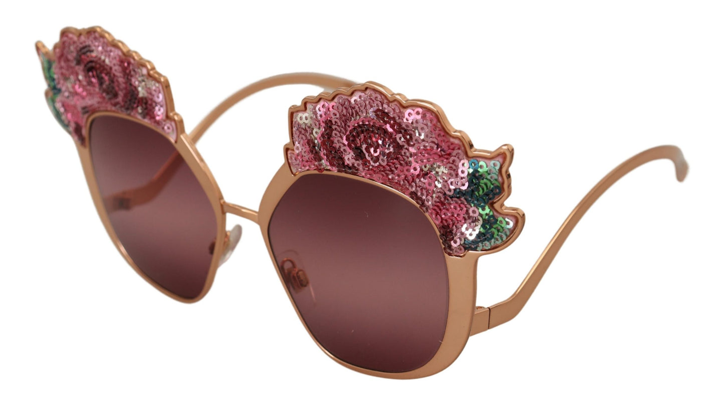 Dolce &amp; Gabbana Chic pink sunglasses with sequin embroidery