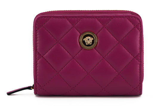 Versace Elegant wallet in purple quilted leather