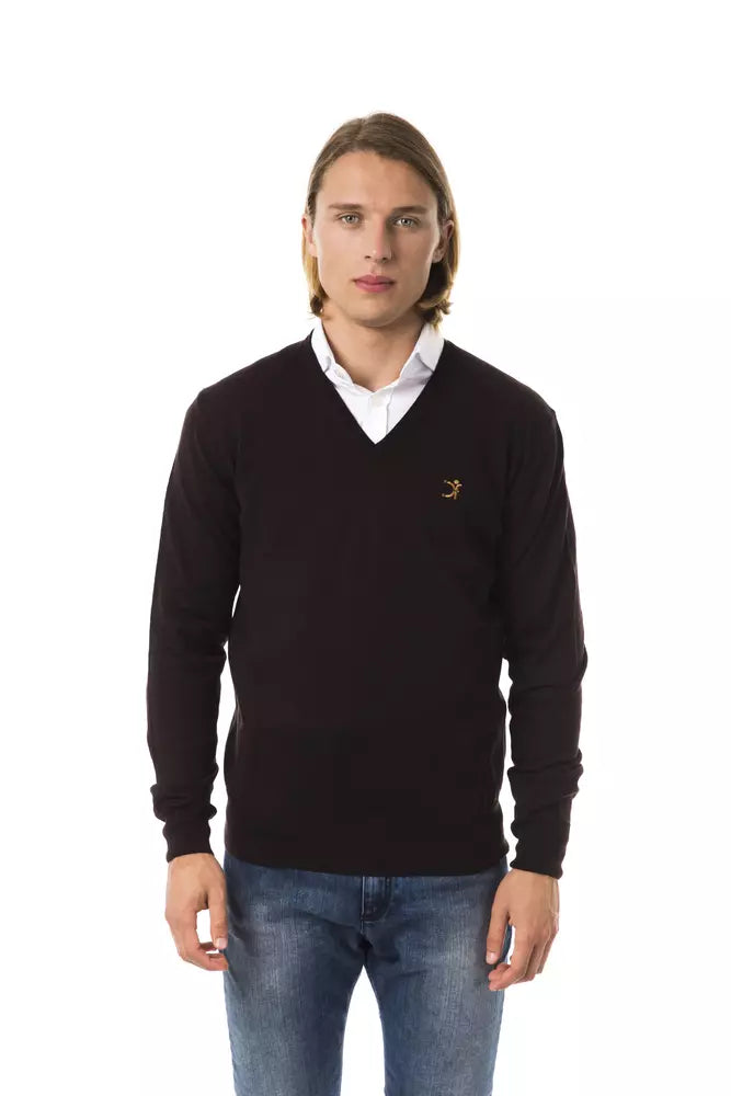 Uominitaliani Brauner Pullover aus Merinowolle für Männer