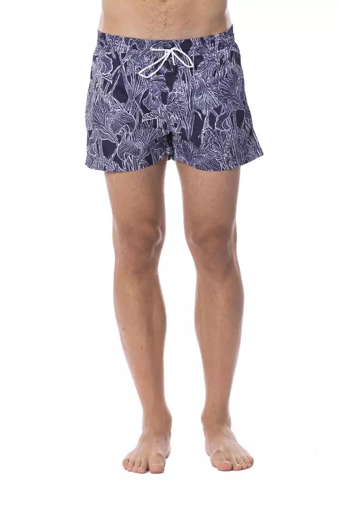 Roberto Cavalli Sport Blaue Polyester-Badehose für Männer