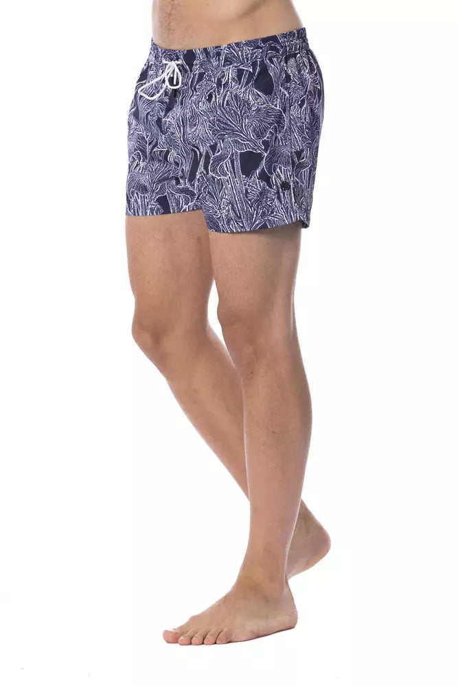 Roberto Cavalli Sport Blaue Polyester-Badehose für Männer