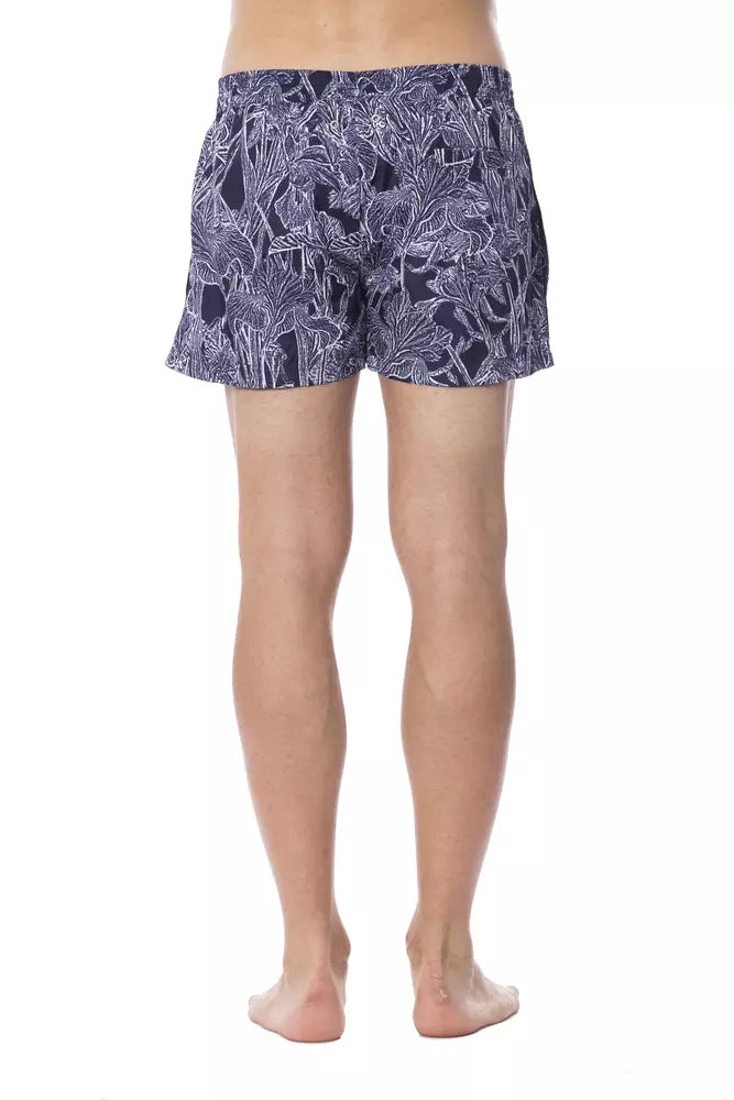 Roberto Cavalli Sport Blaue Polyester-Badehose für Männer