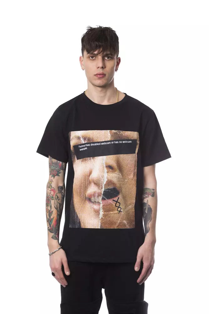 Nicolo Tonetto Schwarzes Baumwoll-T-Shirt für Männer