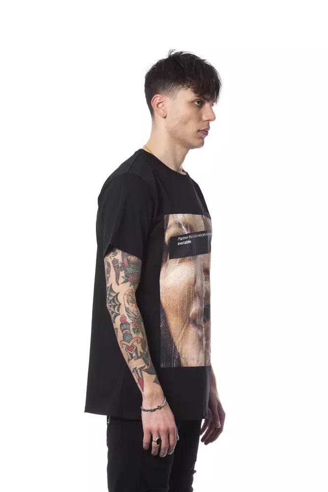 Nicolo Tonetto Schwarzes Baumwoll-T-Shirt für Männer