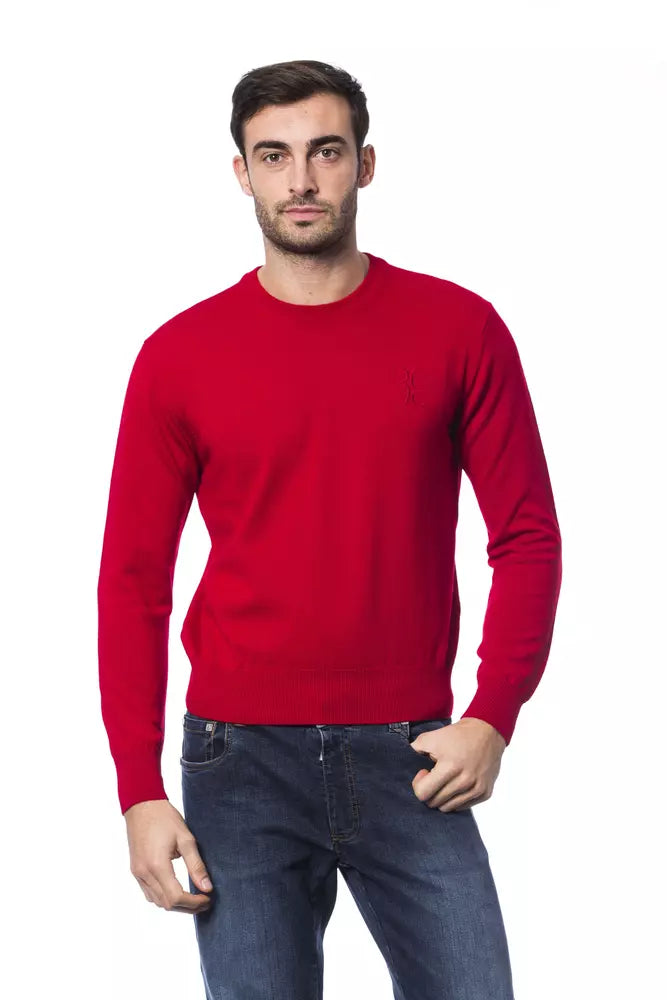 Billionaire Italian Couture Red Merino Wool Sweater for Men