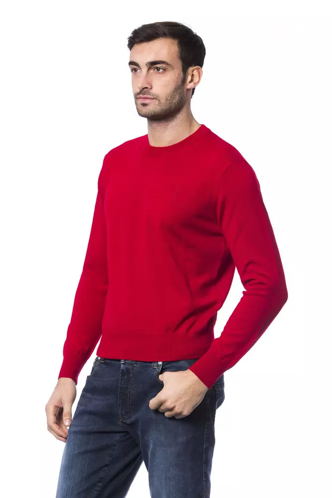 Billionaire Italian Couture Red Merino Wool Sweater for Men