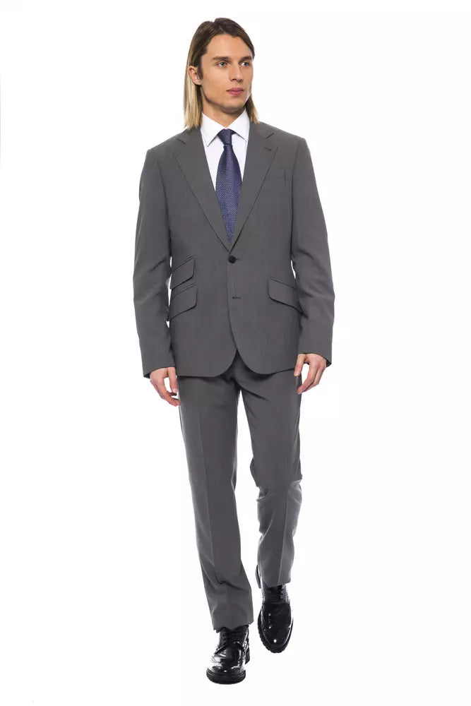 Billionaire Italian Couture Grey Wool Men Suit