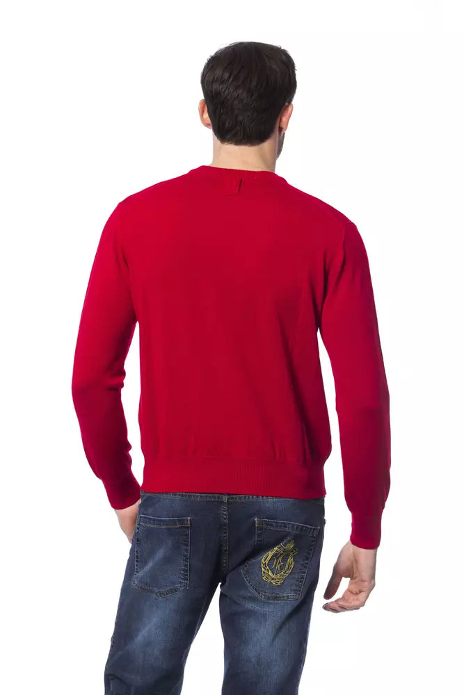 Billionaire Italian Couture Red Merino Wool Sweater for Men